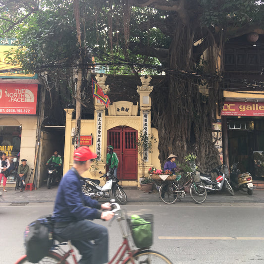 Man biking in Hanoi
